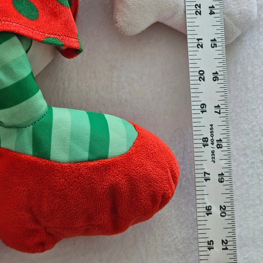 Disney Minnie Mouse Christmas‎ Holiday Plush Doll Red Green Polka Dot 18 inch